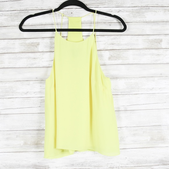 H&M Yellow Silk Cute Top sz 4 - Picture 4 of 7